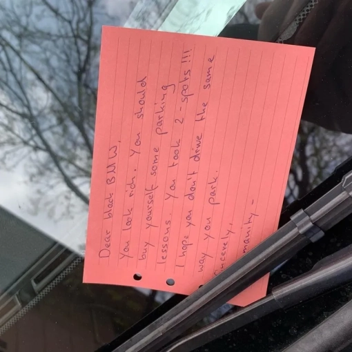 Windshield Note Left On Car